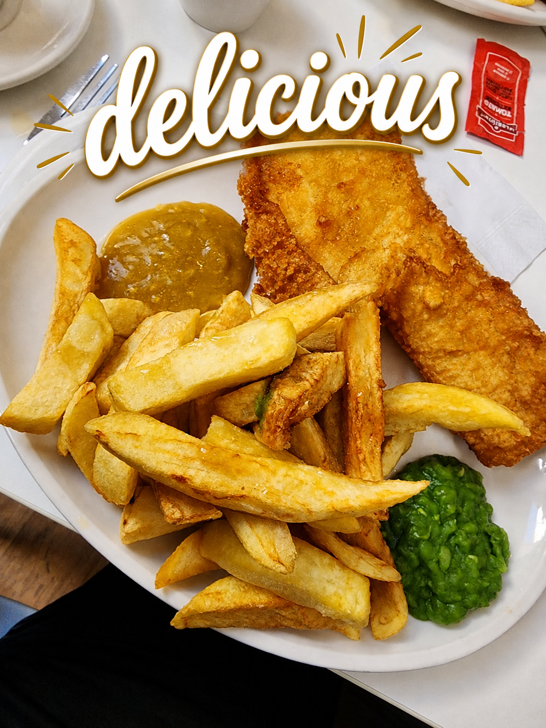 Fish and chips served on a plate
